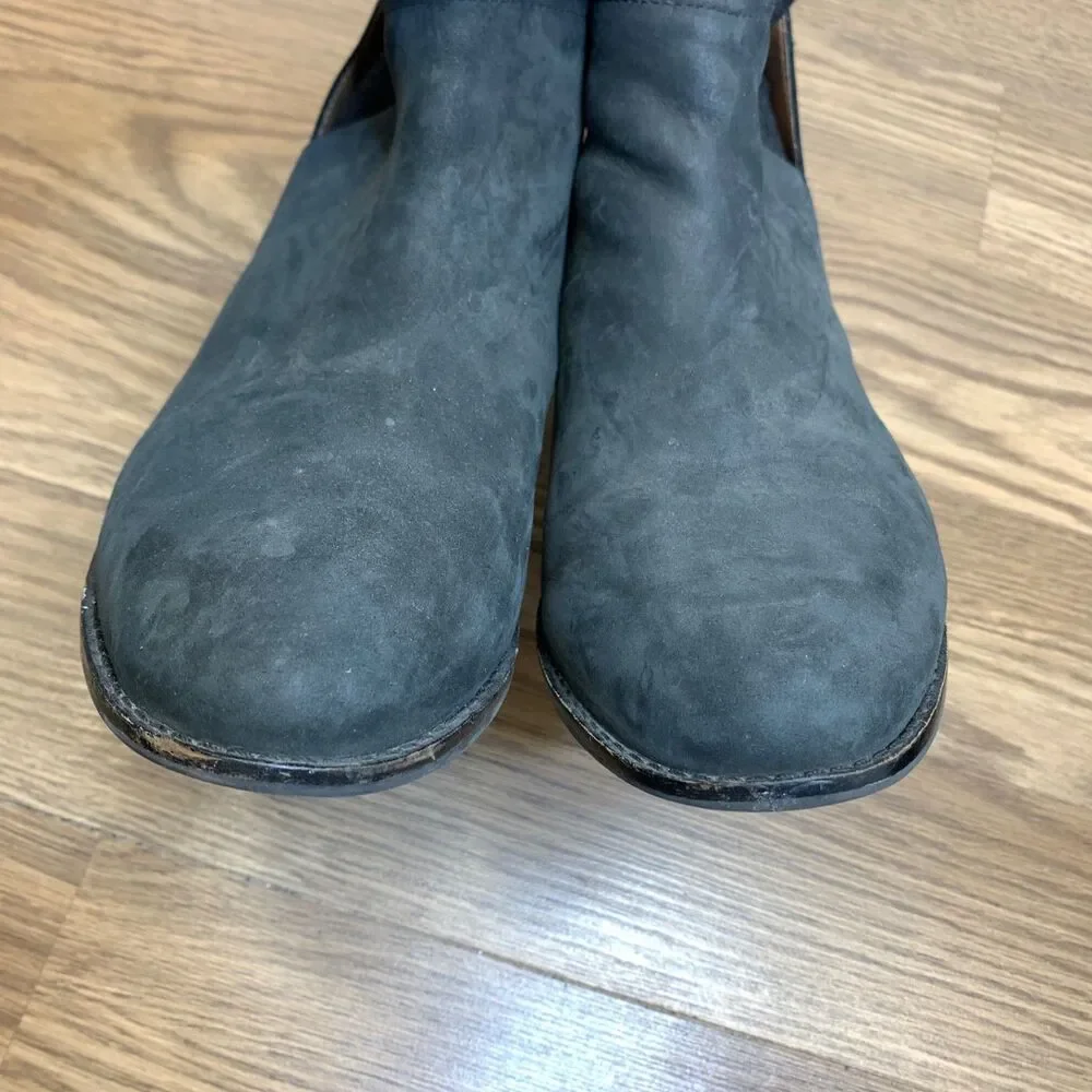 Vionic Joslyn‎ Black Leather Ankle Boots Booties Wool Trim Zip Up Women's Size 9